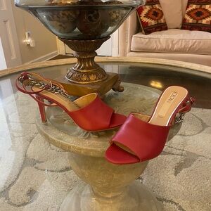 Nina Red Open-Toe Heels